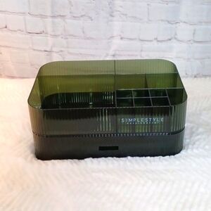 MIUOPUR Simply Style Easy Is Better  Makeup Organizer Stackable ‎  Smoke Black